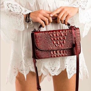 POL Crocodile Embossed Crossbody Leather Bag